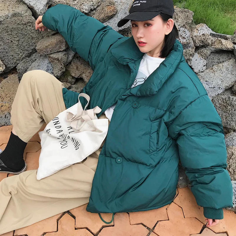 2023 Hooded Women Winter Down Jacket Coat Plus Size XL Short Thicken Warm Cotton Padded Winter Coat Women Clothes Black White