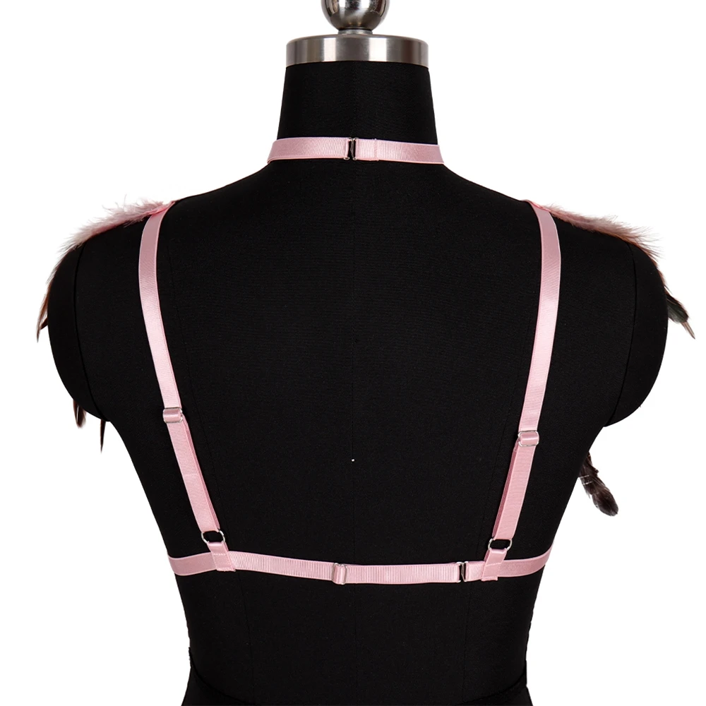 Портупея в стиле панк модная одежда бондаж с перьями экзотические аксессуары