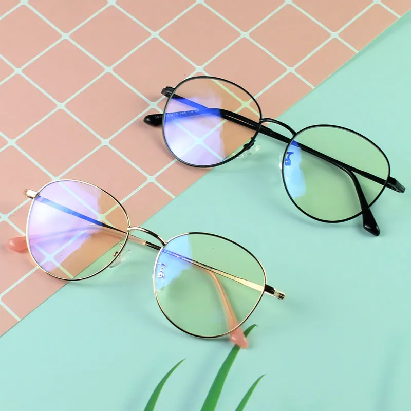 VANLOOK Computer Glasses Round Anti Blue Ray Light Blocking Fashion Metal Eyeglasses Frame Men Women Clear Lens Anti Radiation
