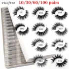 Ресницы из норки visofree оптом 1030100 шт., ресницы без коробки, пушистые Искусственные ресницы, 3D норковые ресницы без жестокости, макияж оптом
