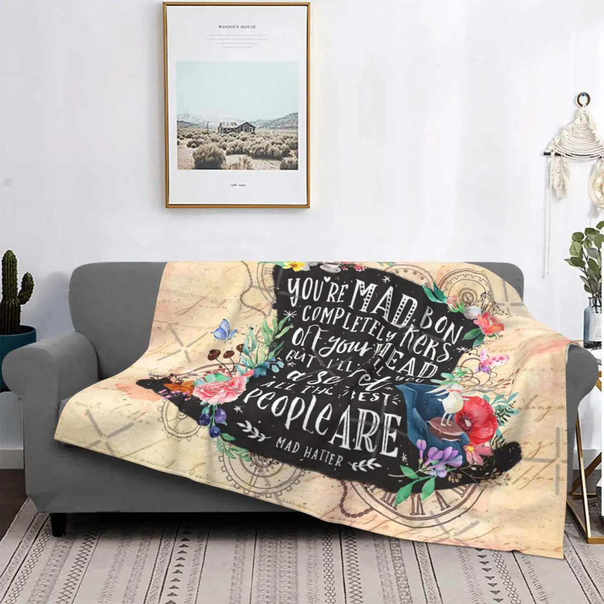 

Mad Hatter-Manta a cuadros para cama, funda de muselina para sofá, manta de Picnic, ropa de cama de algodón
