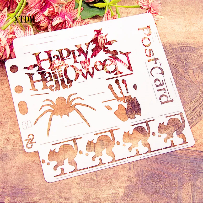 Пластиковая форма для Хэллоуина трафареты сделай сам скрапбукинга торта полые