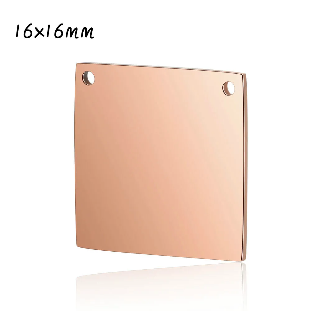 

Stainless Steel Mirror Polish Square Pendant Two Holes 10X10&16x16mm Blank Charm DIY Jewelry Accessories 10pcs