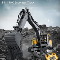 double e e598 volvo authorize rc bucket excavator truck 2 4g 116 metal engineering car 3 in 1 vehicl hobby toys gift