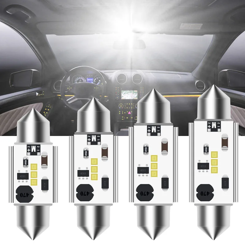 10 шт. CANBUS C5W гирлянда 12V 24V 2020 новый со светодиодными кристаллами для автомобиля