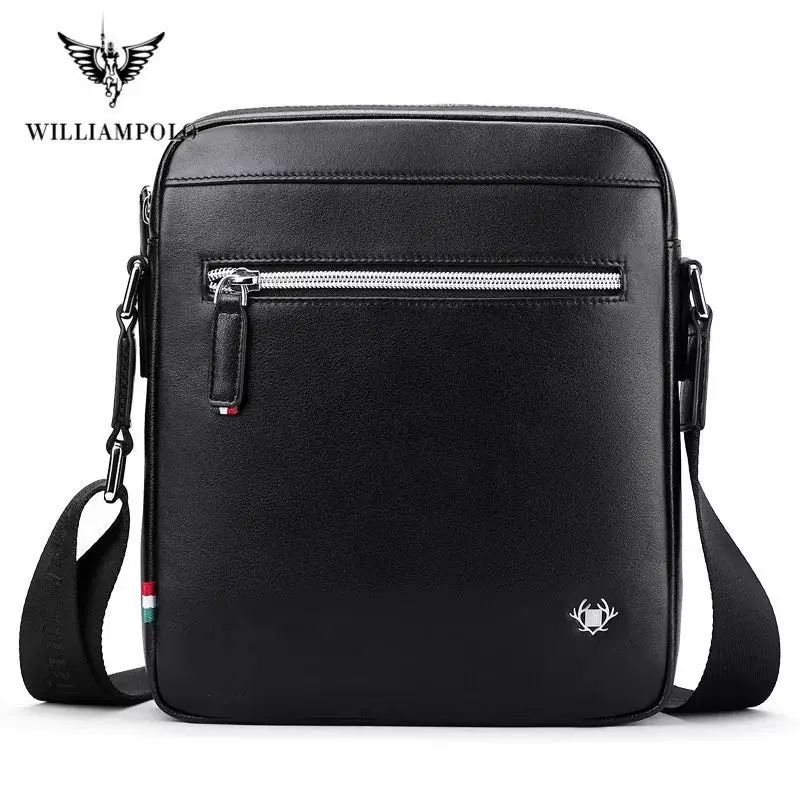 WILLIAMPOLO New Men's Crossbody Bag Vintage Leather Shoulder Bag Handsome Crossbody Bag Handbag