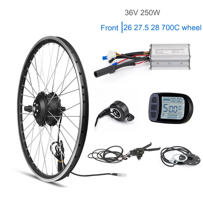 Kaufen KUNRAY 20 Zoll Elektrische Bike Kit BLDC 36 V 250 W EBike Conversion Kit Mit Cut-off Power Bremse Keine Batterie Kit Bicicleta Electrica
