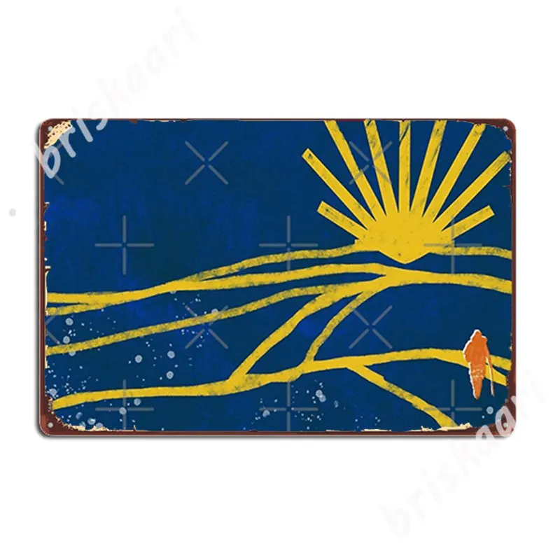 Паломничество Сантьяго-де-композитора металлические знаки настенная пещера