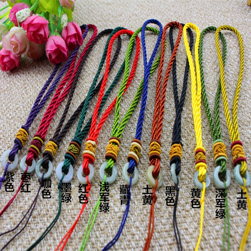 Лента нефритовое кольцо ручное украшение плетеная веревка сделай сам