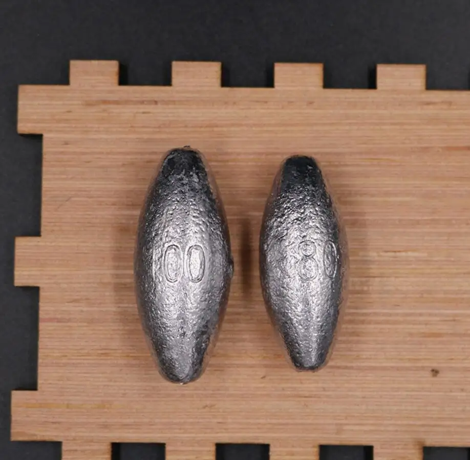 Свинцовые грузила 3-15 г в виде капель воды свинцовые Овальные разрезные оливковые