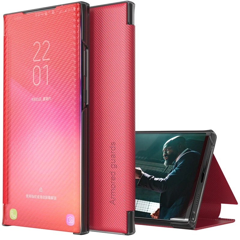 Умный чехол-книжка для Huawei Nova 5T 3i 7 P30 Lite Pro Y9S Honor 20 30 из углеродного волокна