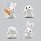 Пасхальный мини-кролик, кукла, украшение, миниатюрный милый кролик, домашнее украшение, кавайный заяц, настольное украшение для сада, пасхальное украшение