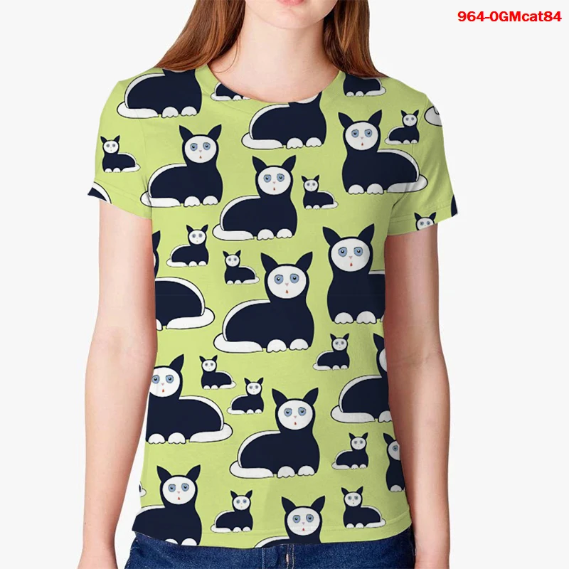 

Animal Cat Tshirt Kawaii Tops Women Clothing Harajuku Graphic Tee Aesthetic Ladies Clothes Ropa Plus Size Mujer Summer T-shirts