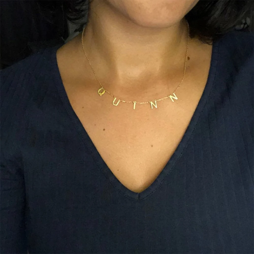 Golicc Custom Brieven Ketting customize Chokers Voor Vrouwen Rvs Goud Beginletter Naam Hanger Kettingen Gift Sieraden | Украшения и