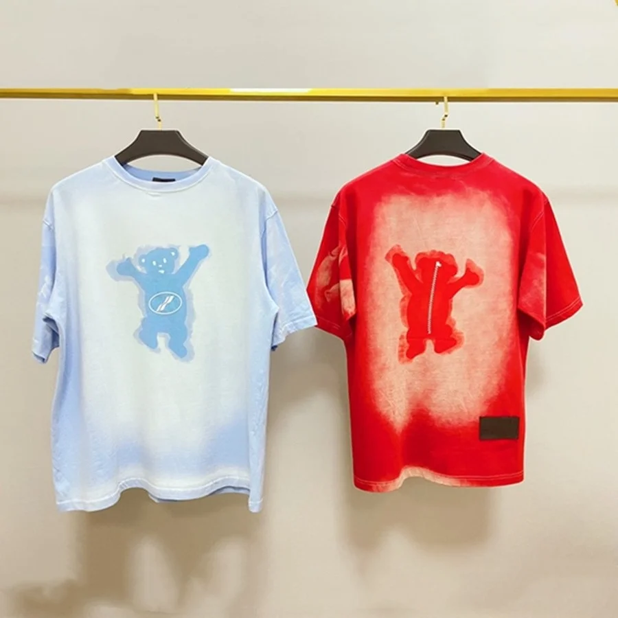 

Faded bear Welldone Tie Dye T-shirt Men Women We11done T shirts Tops Tee harajuku men clothing