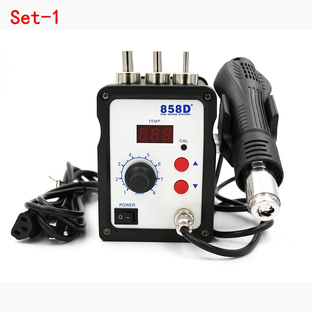Set-1 110V US Plug 8586 SMD BGA паяльная станция горячего воздуха воздуходувка пистолет Интеллектуальное обнаружение холодный воздух Сварка паяльник 858D+ инструмент для ремонта - Цвет: Set-1 110V US Plug