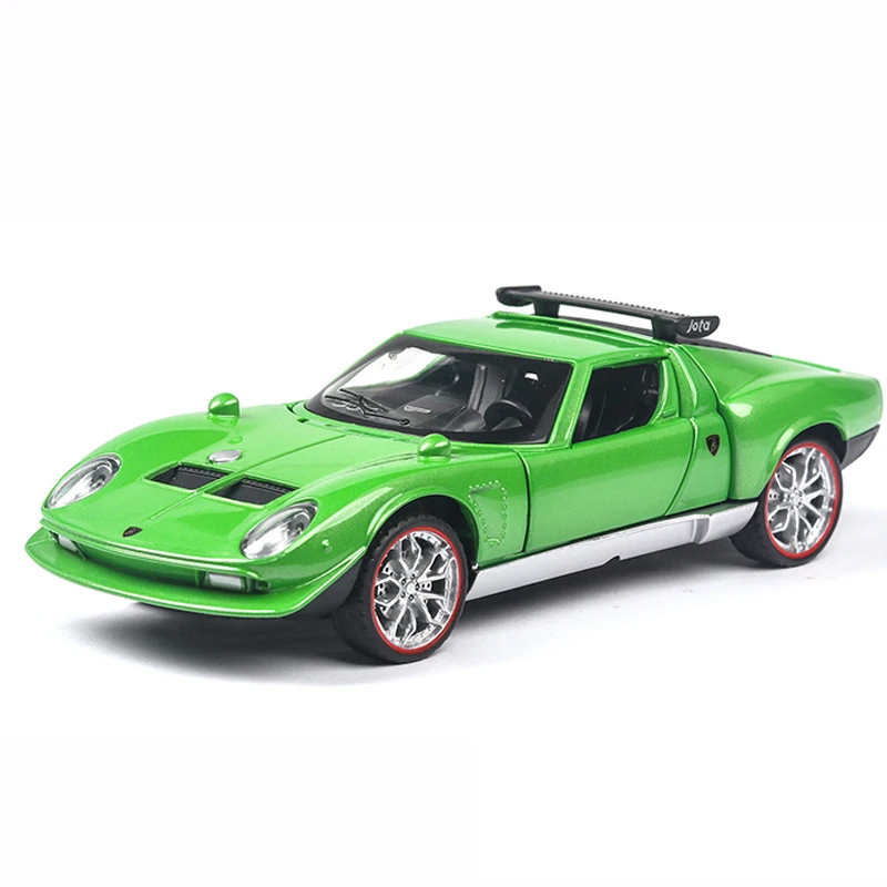 

1:32 Alloy Simulation Lambo Miuras Classic SuperCar Toy Metal Die Cast Sound Light Pull Back For Collection Vehicle Kids Gift