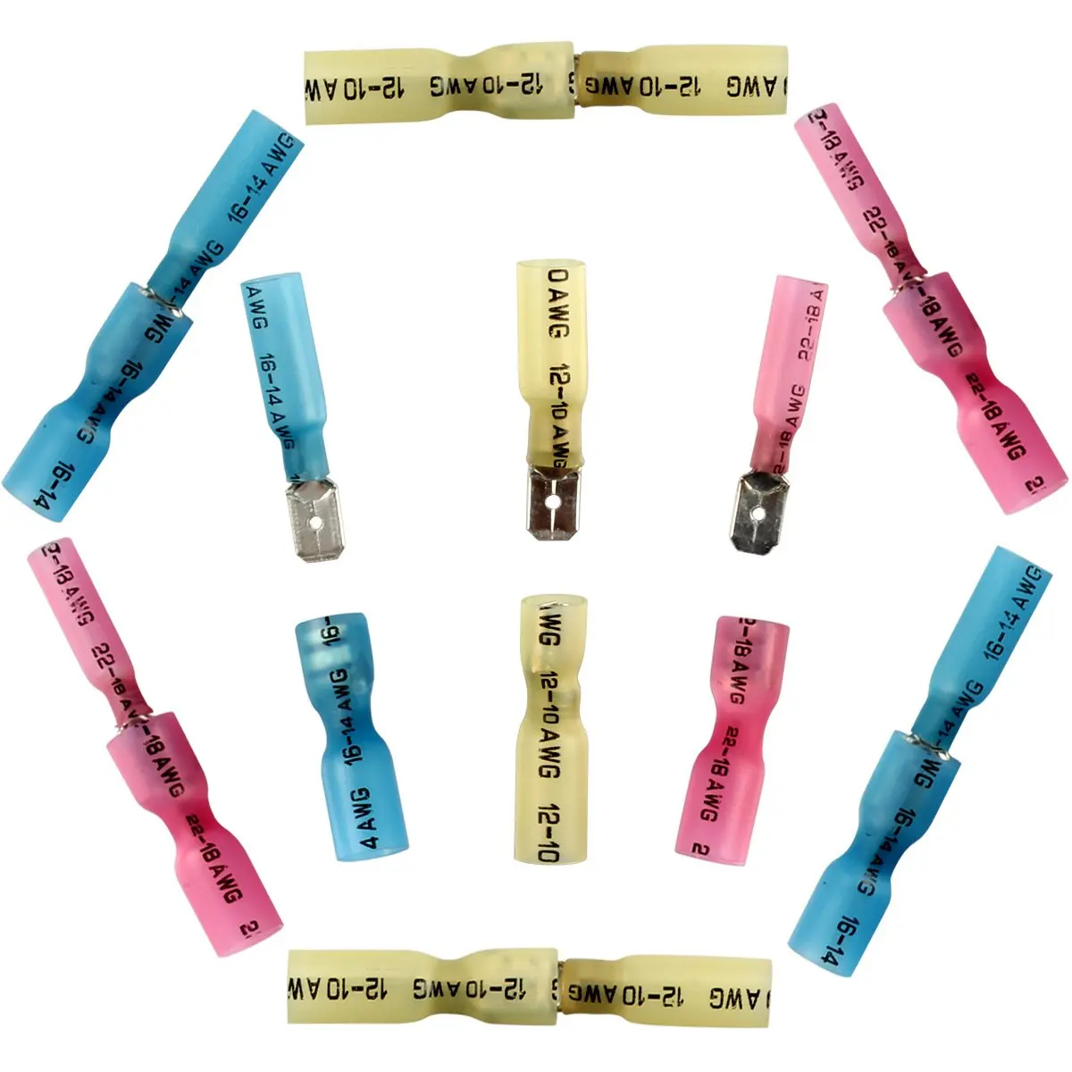 Комплект термоусадочных обжимных клемм 300/200 шт. концевые клеммы для