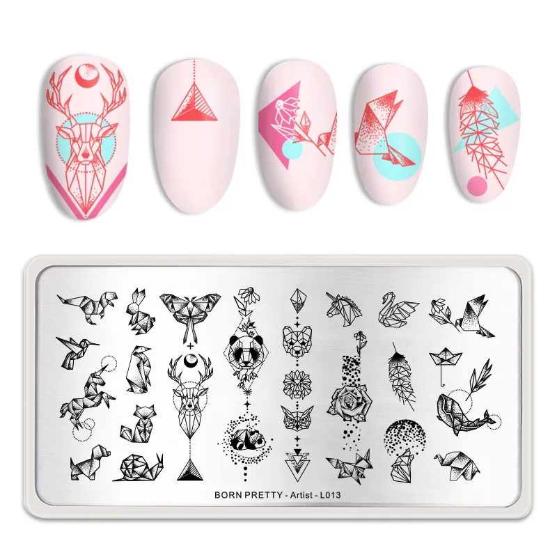 BORN PRETTY штампованные пластины для ногтей простой цветок милое изображение