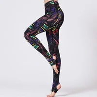 women high waisted yoga pants sports fitness gym leggings printing tights running athletic female stretchy skinny scrunch butt