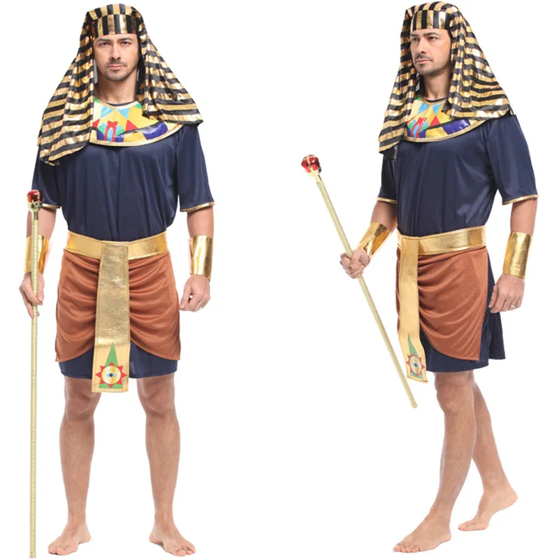 

Adult Glod Egyptian Pharaoh Tutankhamon King Costume for Man Halloween Costumes Traditional Egyptian Egyptian Cosplay Costume