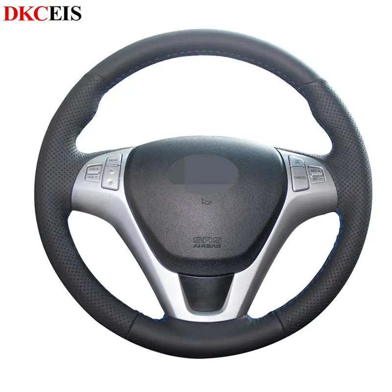 DIY ручной пошив черный мягкий PU искусственная кожа Чехол рулевого колеса