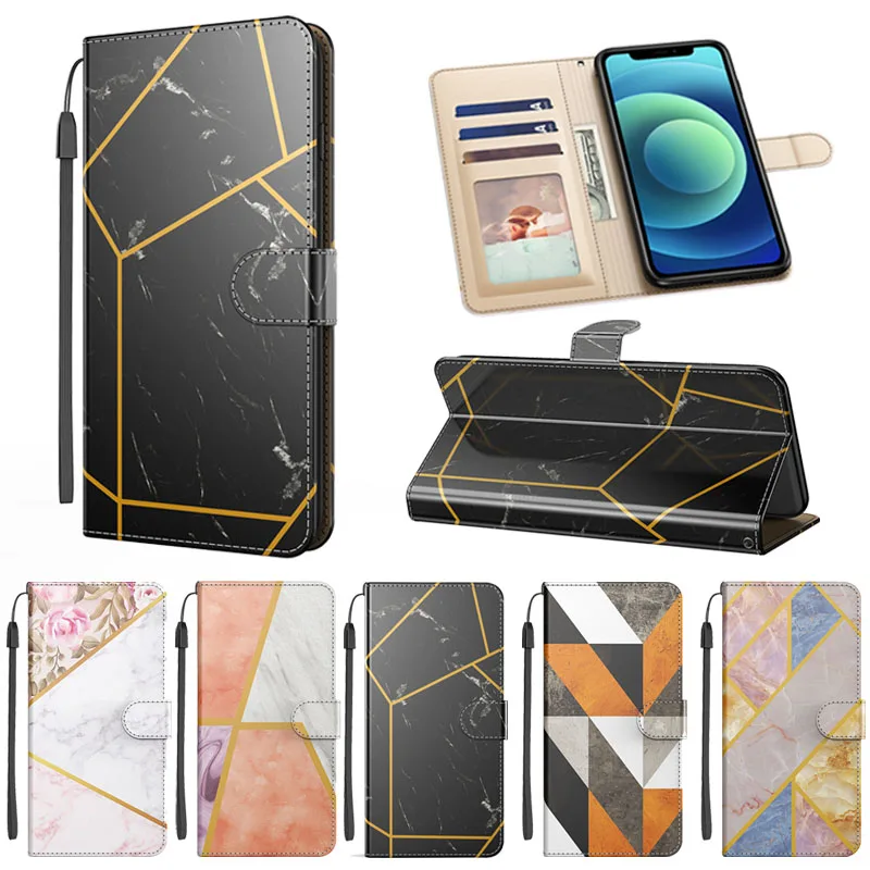 

Luxury Splice Marble Leather Wallet Flip Phone Case For Xiaomi Redmi Note 9S 9 Pro Max Stand Cover with Magnetic Card Slot