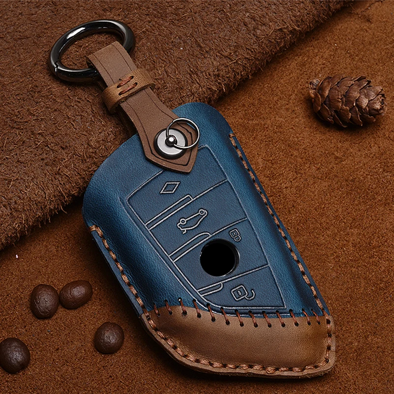 Автомобильный чехол для ключей из натуральной кожи умный держатель защитная