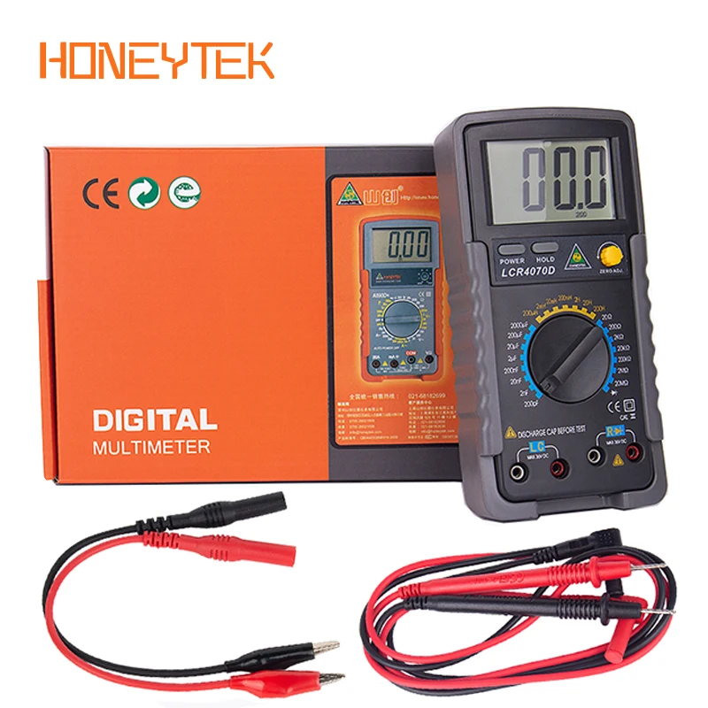 HONEYTEK Высокоточный LCR измеритель емкость индуктивность сопротивление мультиметр