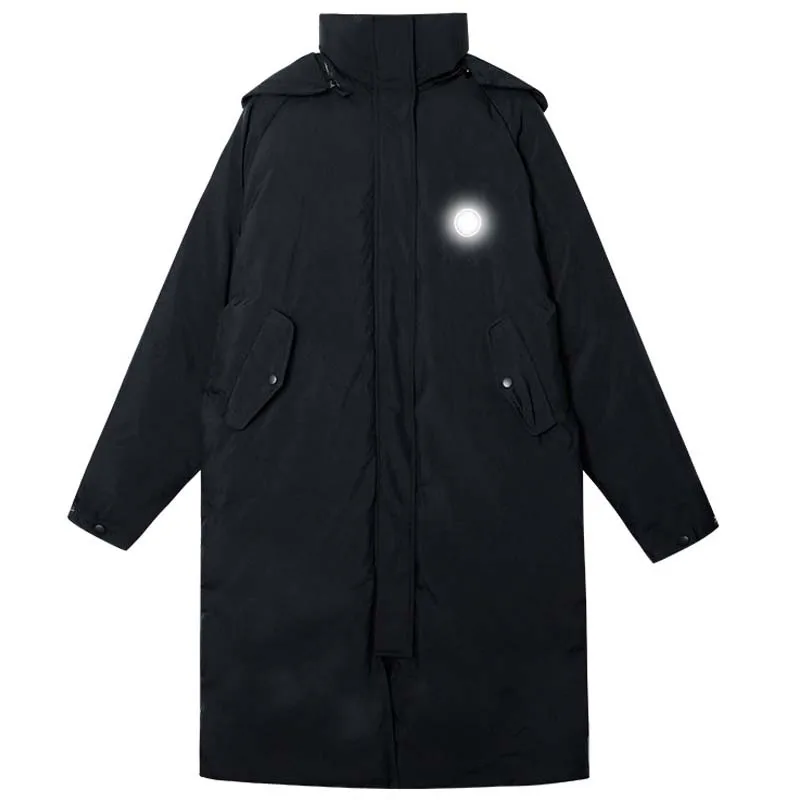 

Harajuku Winter Women Long Sleeve Black Keep Warm Long Padded Jacket Femme Korean Loose Plus Thicken Hooded Coats Parker White