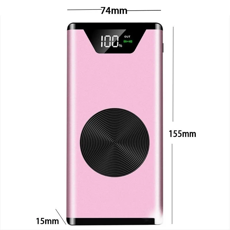 30000mAh зарядное устройство Qi Беспроводное Быстрая зарядка USB внешняя батарея