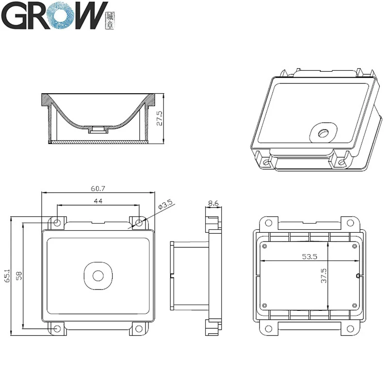 GROW GM72 дешевый новый дизайн интерфейса USB/RS232 1D/2D/QR Android сканер штрих-кодов
