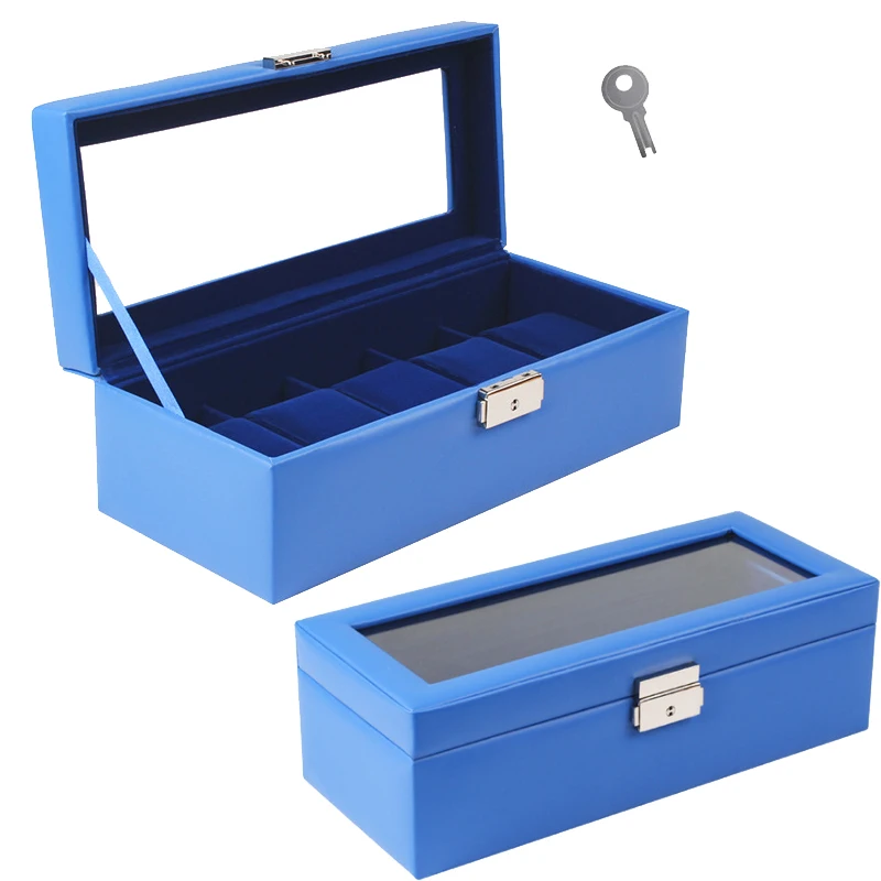 Роскошный 4 Сетки Коробка для часов ручной работы часы Чехол коробка времени