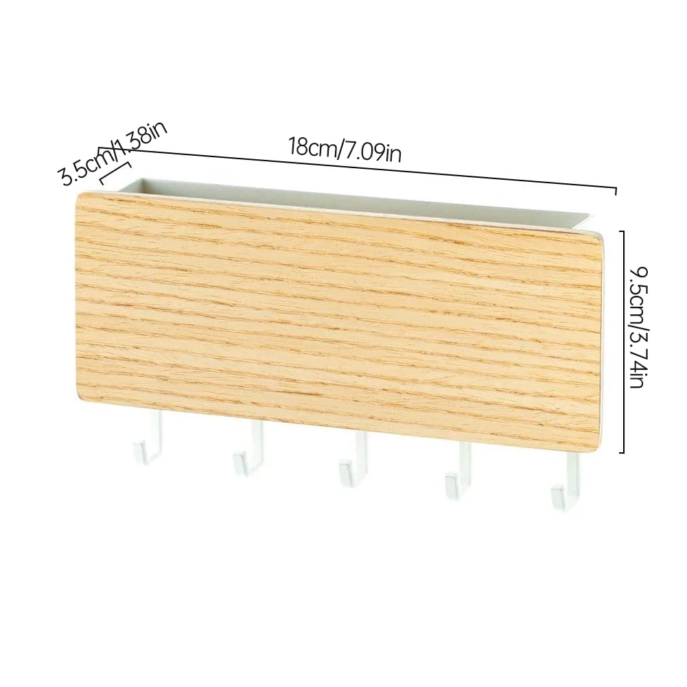 

Hooks Storage Rack Key Hanger Wood Wall Mounted Organizer Rack With 5 Hooks Entryway Hanging Holders Bedroom Door Back Rack
