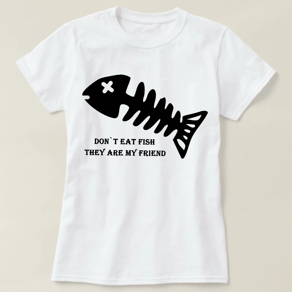 

Carvenjaeing New Design Music Tee electric sound Tshirt Don't Eat Fish Printing Tshirt 100% Cotton Tshirt Drop Shipping