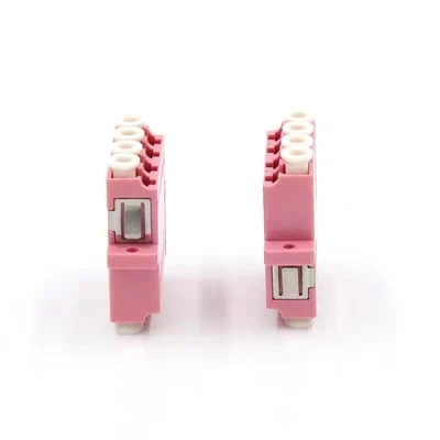 50pcs LC Quad fiber optic Adapter OM4 Magenta optical fibre connector UPC ftth coupler MM free shipping IL&lt0.2dB ELINK | Мобильные
