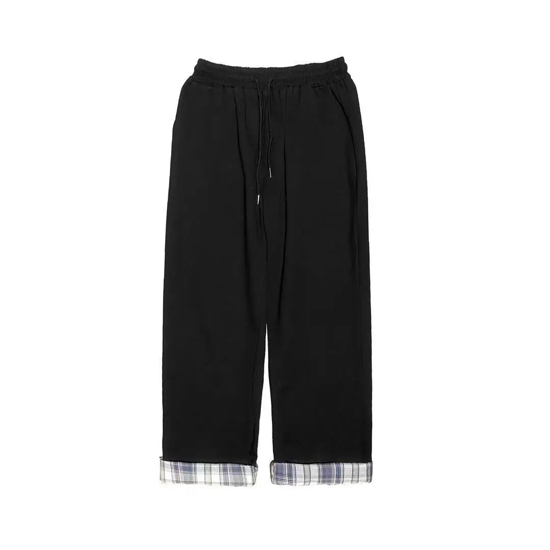 

Pants men's spring and autumn Korean trend plaid casual pants loose wide-leg sports pants youth handsome straight trousers