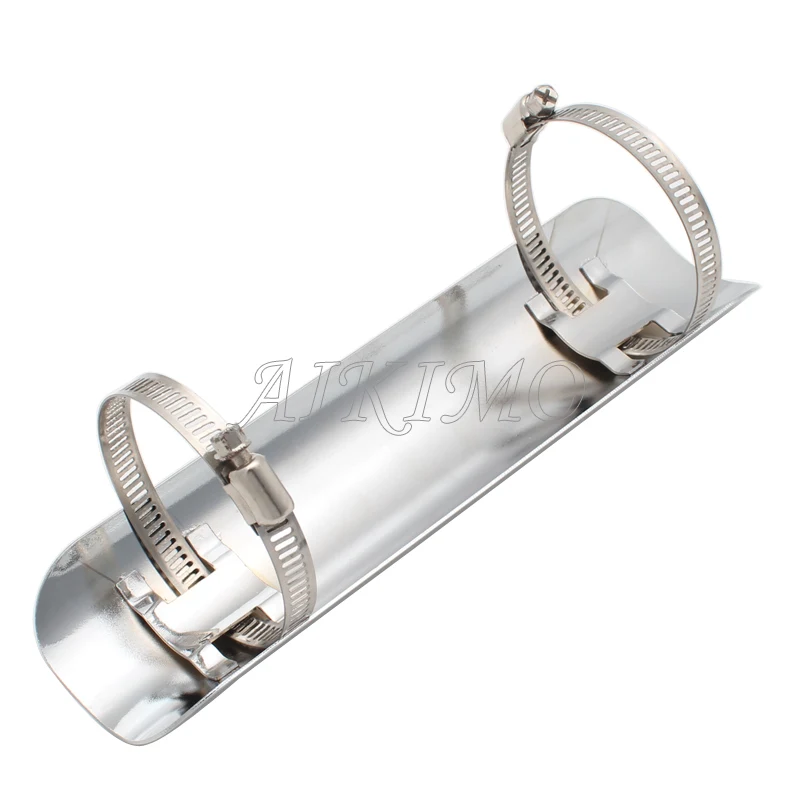 Черный/хромированный металлический глушитель выхлопной трубы мотоцикла