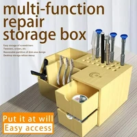 toolguide mutifunctional wooden storage box screwdriver tweezers holder mobile phone repair desktop reception tool parts box