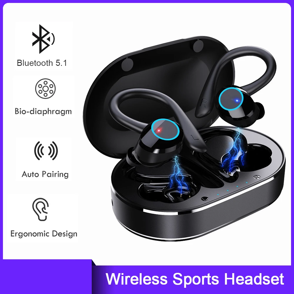 

Bluetooth 5.1 Earbuds 9D Stereo TWS Wireless Headphones with Mic Waterproof Sport In Ear Touch Earphones for Running Commute