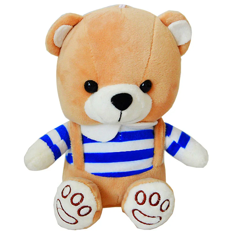 

Lovely strap striped couple Teddy bear doll strap bear plush toy Christmas girl birthday gift doll