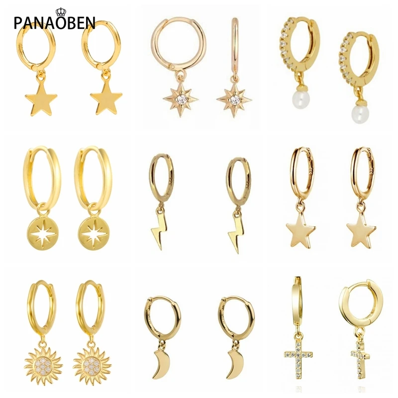 

PANAOBEN 925 Sterling Silver Earrings minimalism Metal Style Hoop Earrings for Women Jewelry Europe & America Exquisite earrings