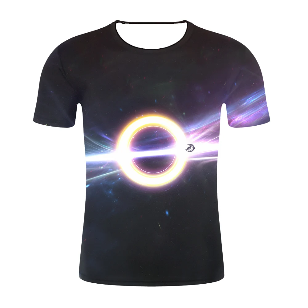 2019 Летняя мужская космическая Галактика 3D футболка черная дыра рисунок футболки
