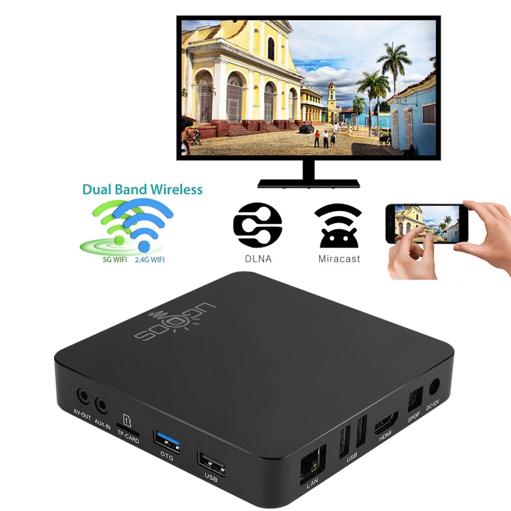 UGOOS AM6B плюс ТВ приставка Android 9 0 Amlogic S922X J 2 ГГц 4 Гб DDR4 Wifi6 1000M LAN BT5.0 4K DOLBY аудио медиа