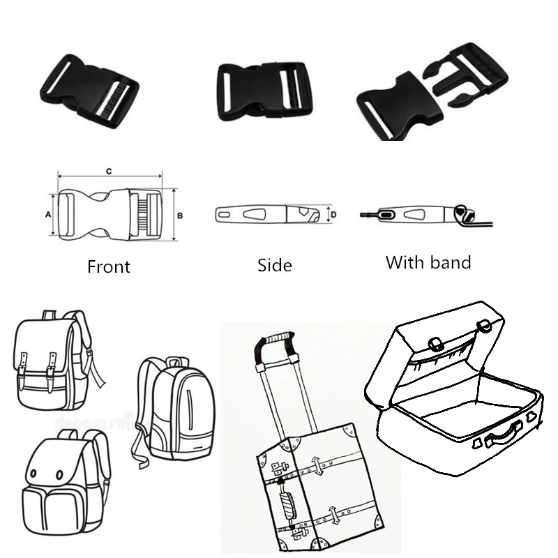 Боковые регулировочные пряжки для продажы паракордового браслета/рюкзак/пояс