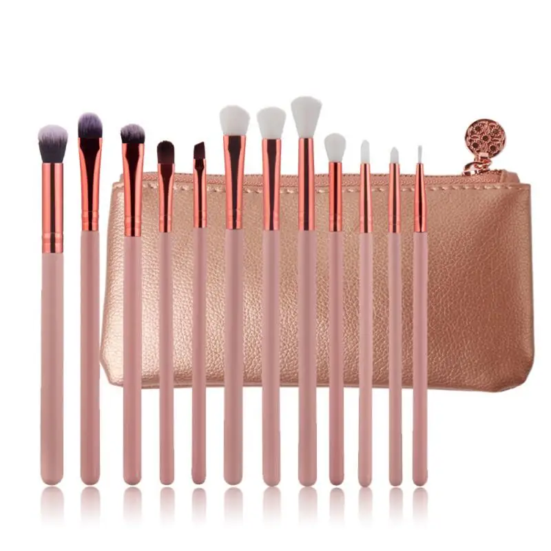 Набор кистей для макияжа 12 шт. консилер тени век бровей основы пудры румян