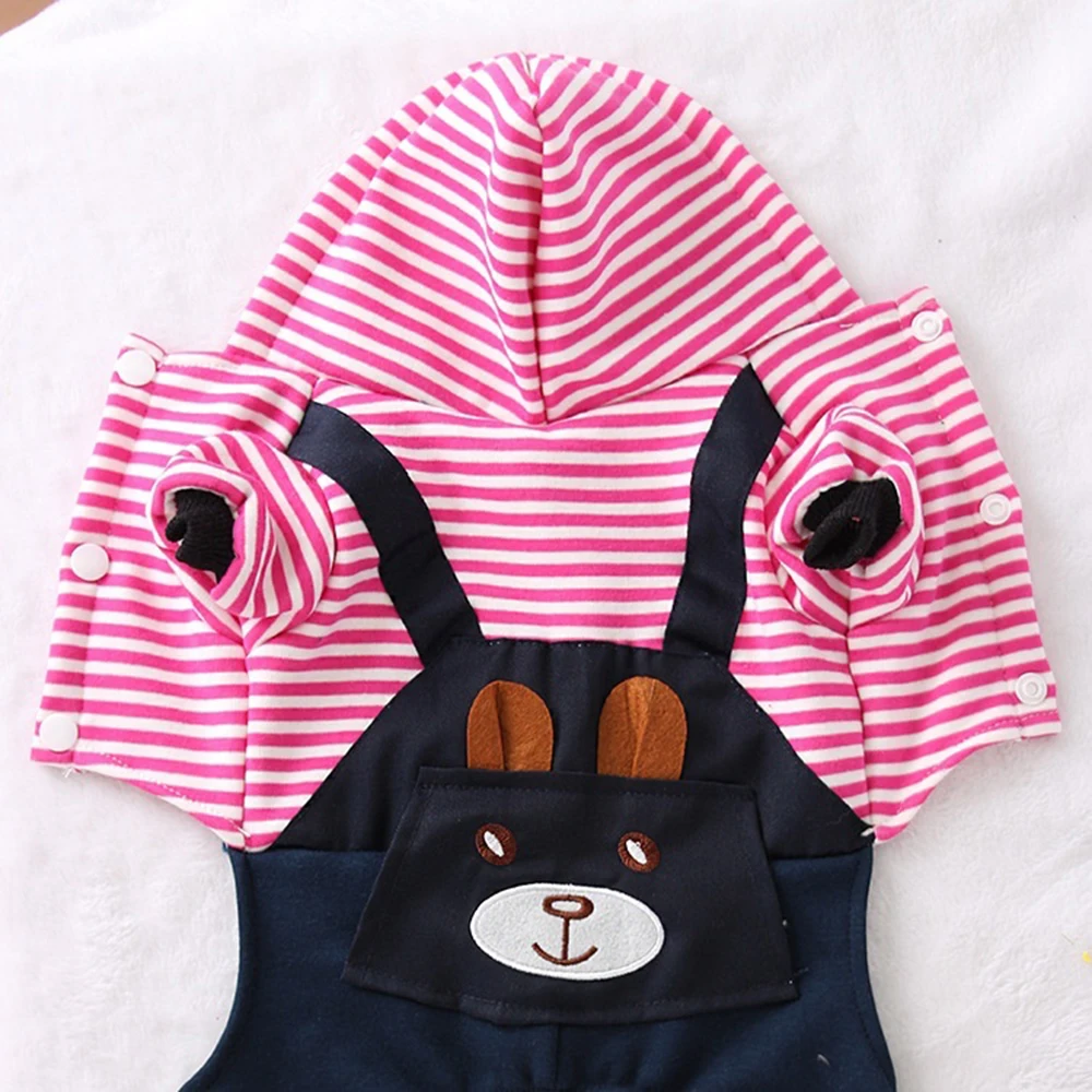 Модная полосатая одежда для собак пальто толстовка с капюшоном зимняя Ropa Perro