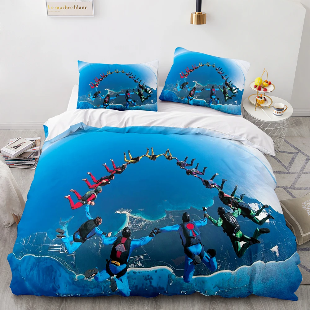 

Комплект постельного белья для экстремального спорта, односпальный, двуспальный, большого размера, лыжный Комплект постельного белья с кры...