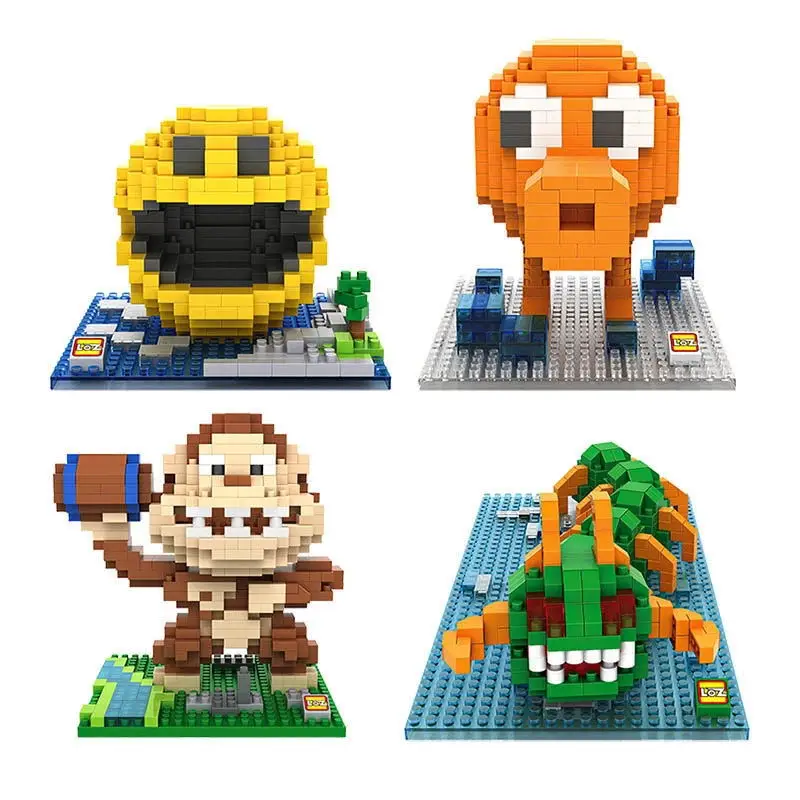 Классические пиксельные игровые военные фигурки микро алмазные блоки PacMan Кинг