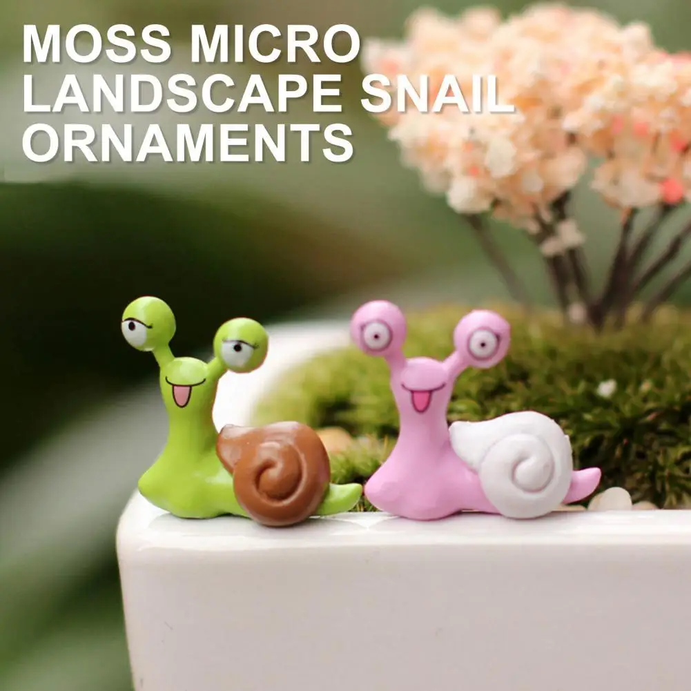 

Portable 2Pcs/Set Useful Landscape Cartoon Snails Fairy Decor PVC Snails Decor Vivid for Succulents